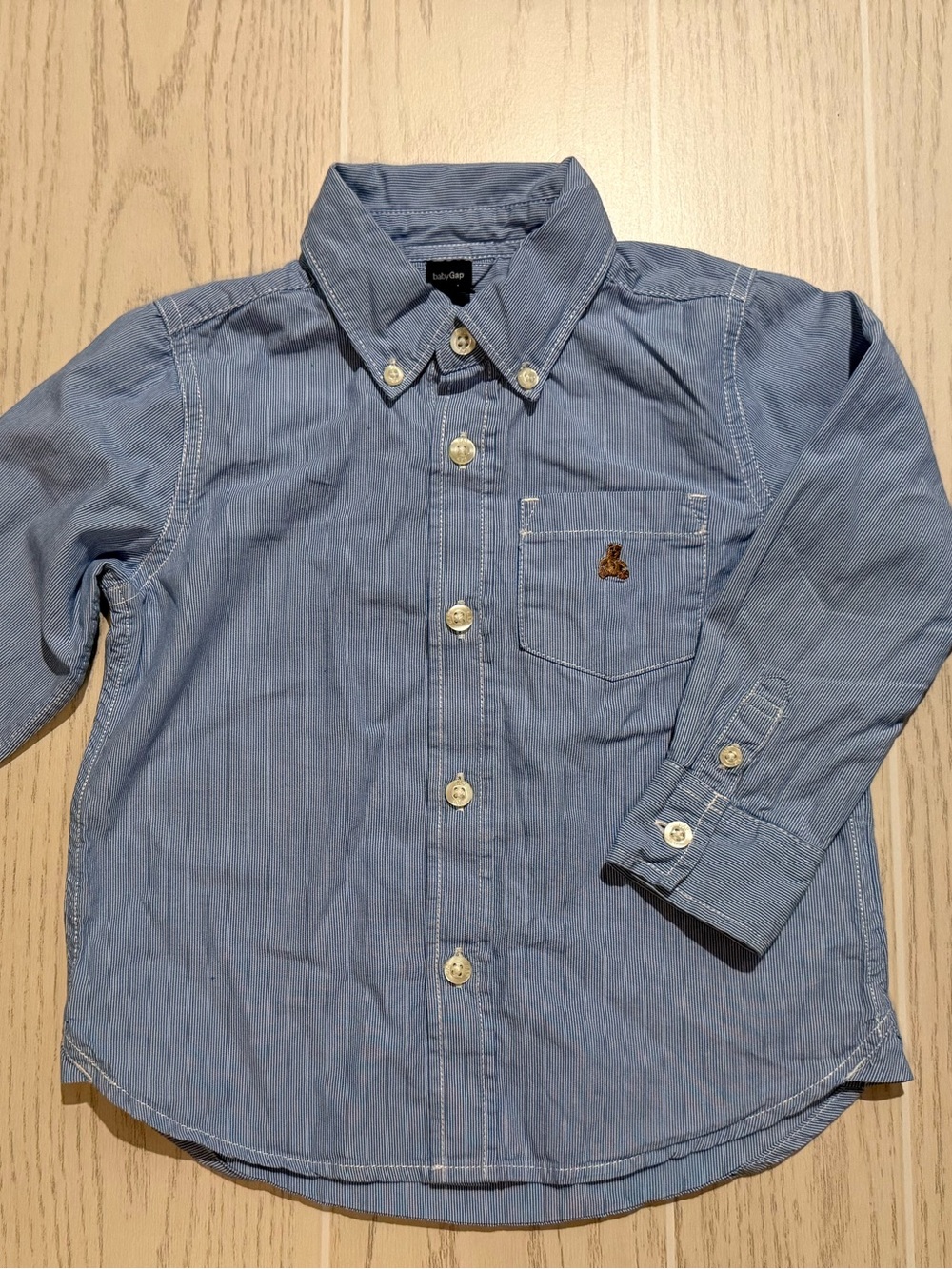 babyGap Toddler Boys 3T Blue Striped Button Down Shirt